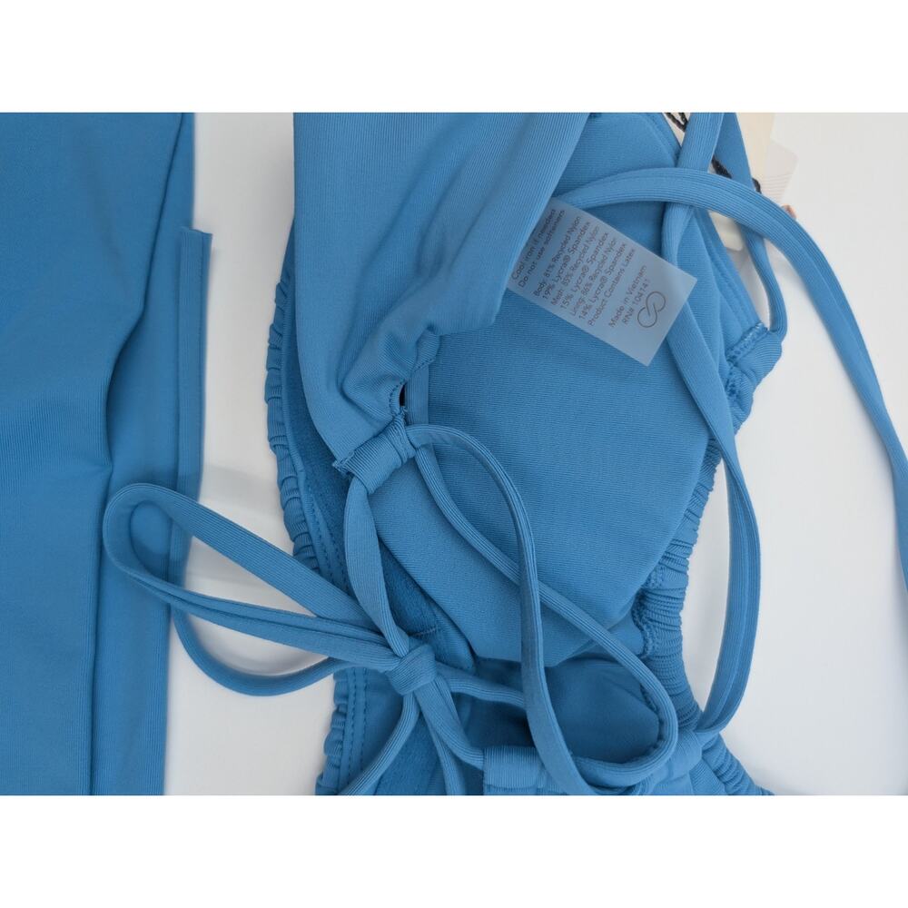 CALIA Women's Wide Banded High Rise Swim Bottoms & Top XS Tranquil Blue Swimsuit - Picture 3 of 3